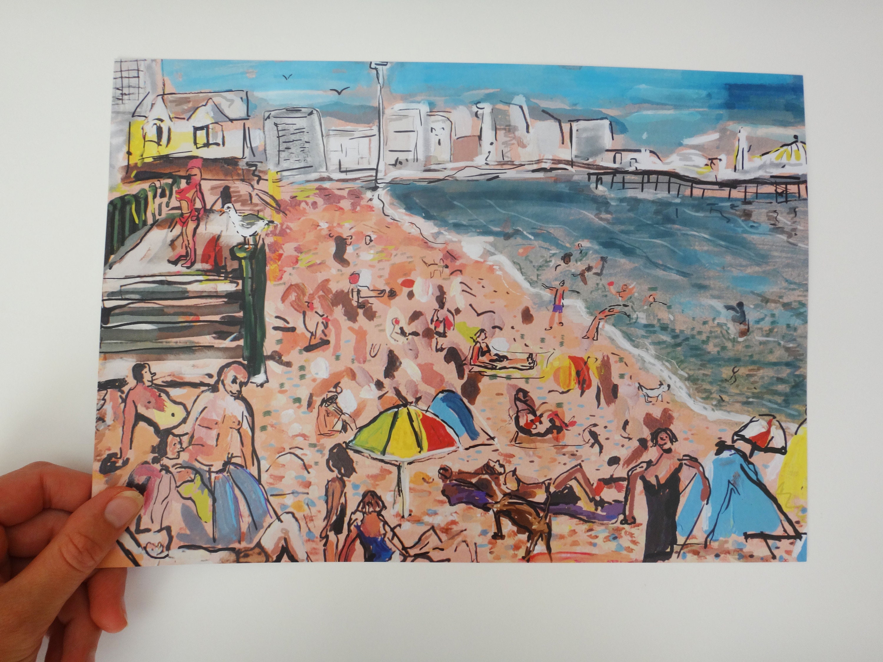 A4 fine art print of Brighton Beach Etsy