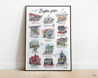 Brighton Pub Poster Print