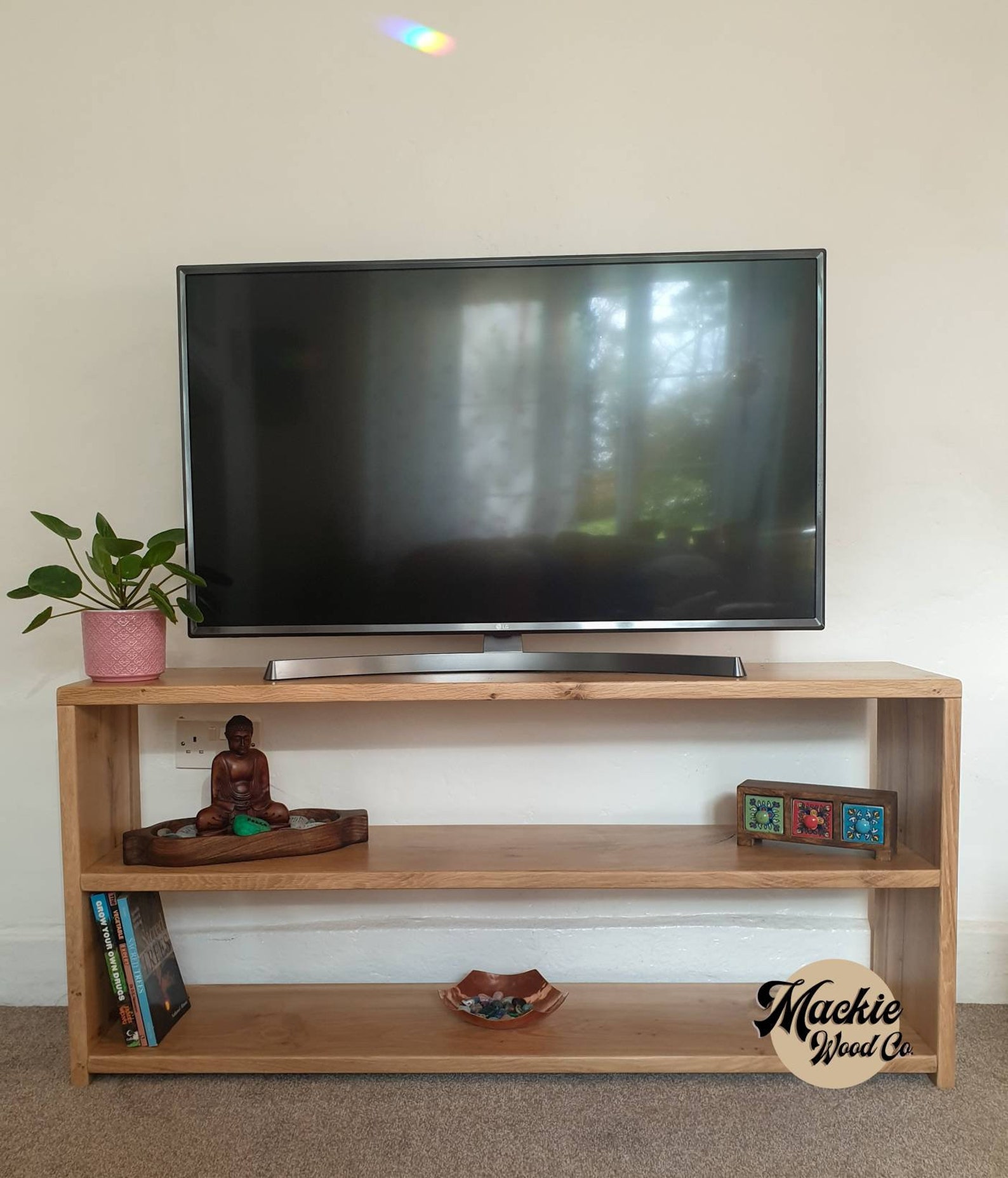 Luxury Bespoke Handmade Rustic Oak Tv Unit, Solid Oak, Rustic Oak Tv