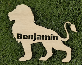 Lion Name Plate Personalized Sign