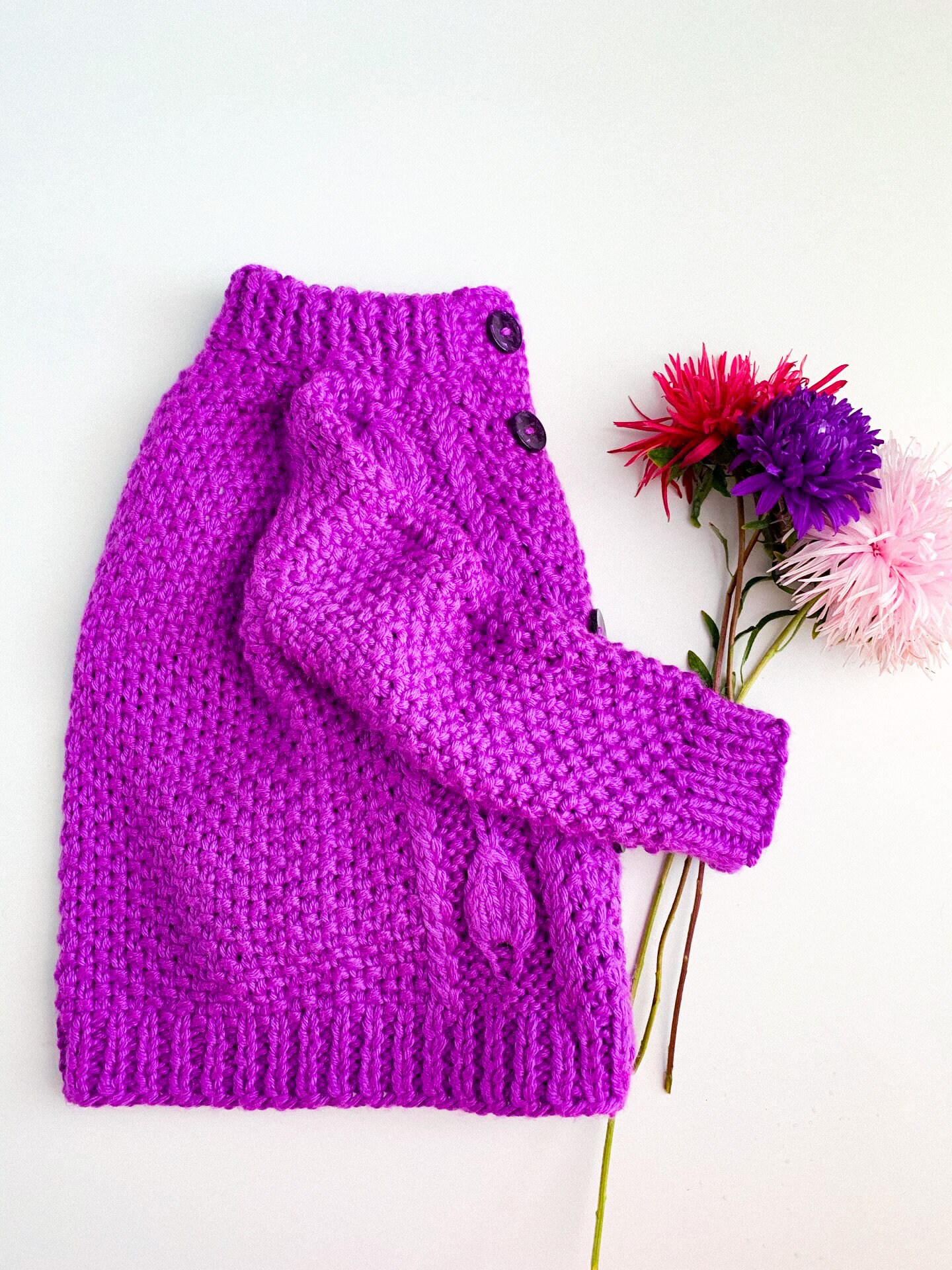Baby knitwear purple cardigan baby girl purple outfit Etsy
