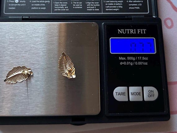 Solid Gold Detailed Leaf Stud Earrings | 14k | Ho… - image 6