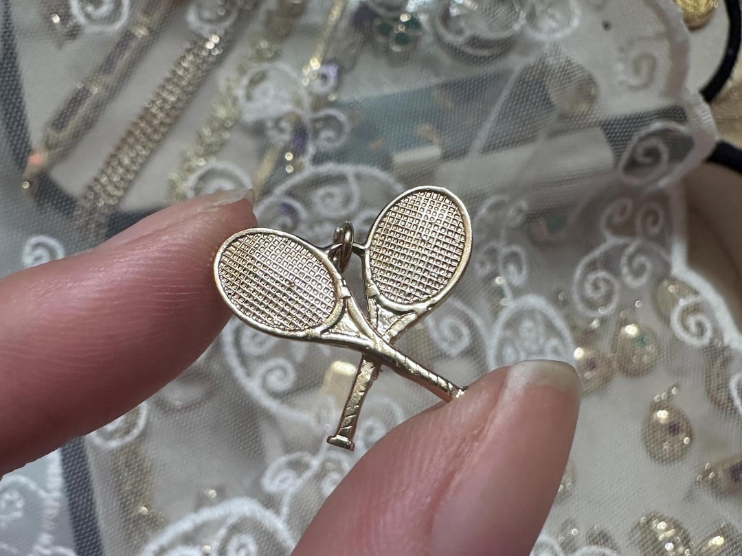 Solid Gold Tennis Racket Pendant | 14k | holiday gift, Christmas ...