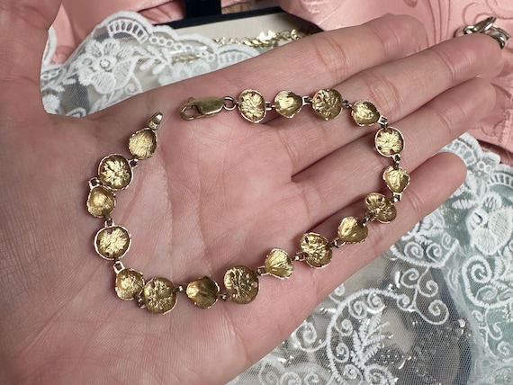 Solid Gold Seashell & Sand Dollar Bracelet | 14k … - image 5