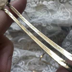 14k | Solid Gold Herringbone Sleek Italian Flat Chain Necklace | 20 inches, 2.2 mm