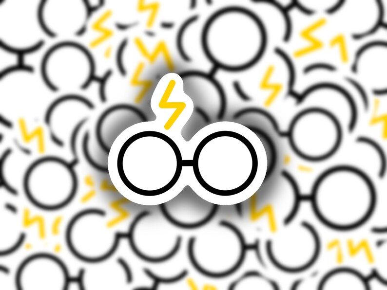 Glasses and Scar Harry Potter Sticker Book Sticker - Etsy