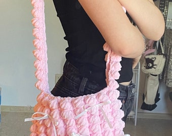 crochet crossbody bubbles & bows bag