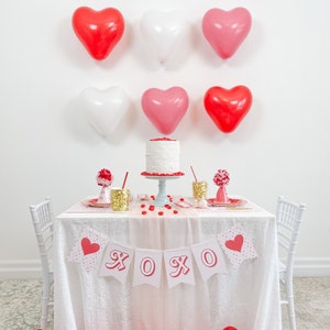 11" Heart Shaped Balloons 6 Pack || Red, Pink, and White Latex Balloons || Valentine's Day Balloons || Valentine's Day Decor || VD02