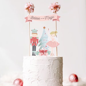 Adorno para tarta de hada de azúcar // DESCARGA INSTANTÁNEA // Adorno para tarta de cascanueces imprimible // Decoraciones para fiesta de cumpleaños de ballet // Imprimible BP13