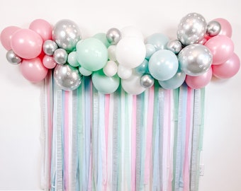 6' Land of Sweets Balloon & Streamer Backdrop Kit || Pastel Christmas Balloon Garland || Pastel Balloon Arch || Nutcracker Party Decor