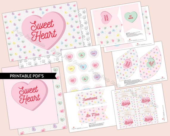 Self Care Conversation Heart Stickers Hand Drawn Candy Valentine's Day Cute  Collectibles Aesthetic Scrapbooking Gift Matte 