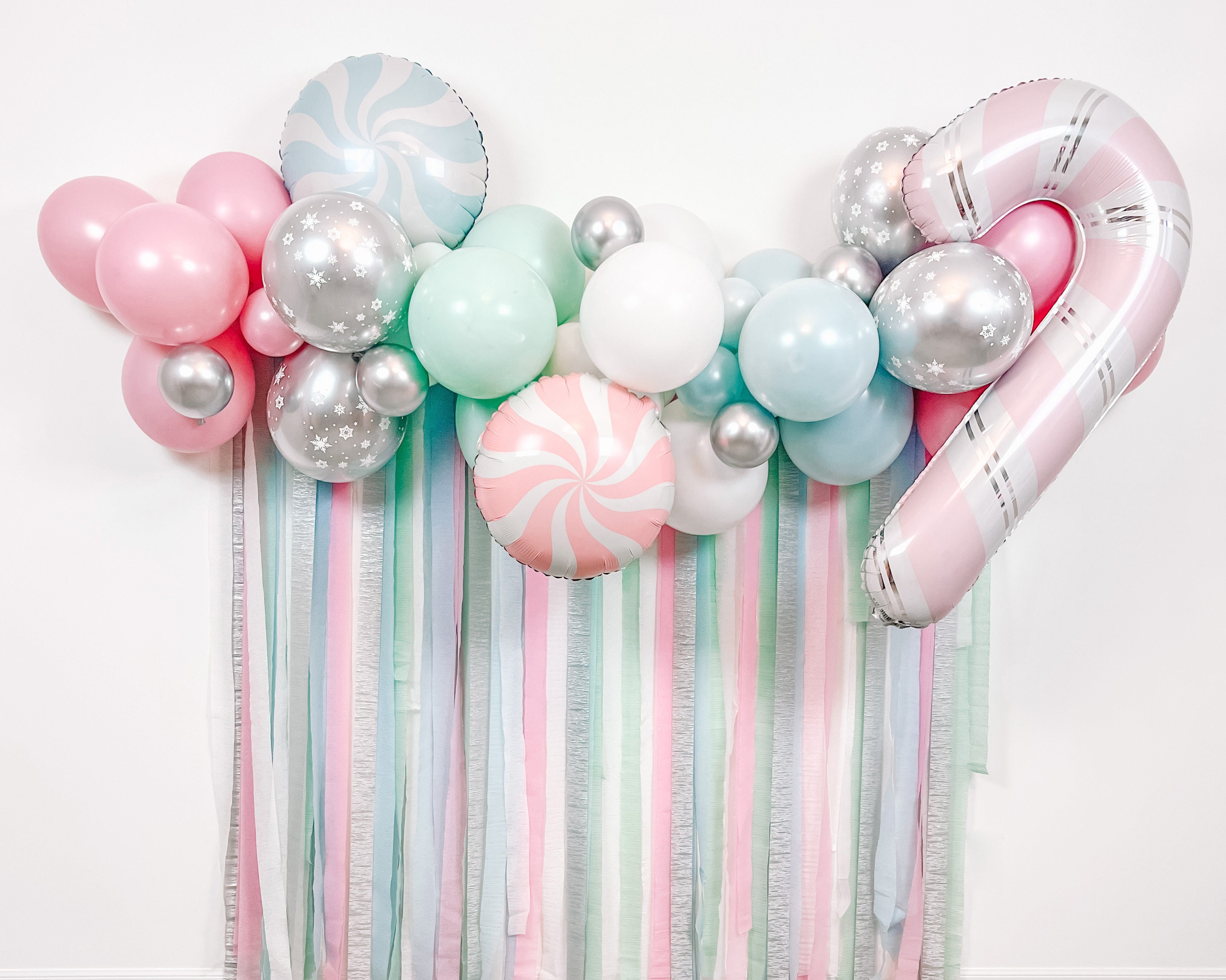 6' Land of Sweets Balloon & Streamer Backdrop Kit by the PrettyPartyStudio