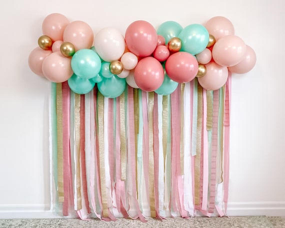 Pink Peony Streamer Fringe Backdrop Kit