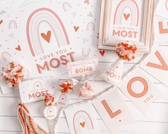 Boho Valentine's Day Party Pack || Printable Valentine's Day Party Kit || DIY Activities & Decor || Kids Valentine Party Decor || VD01