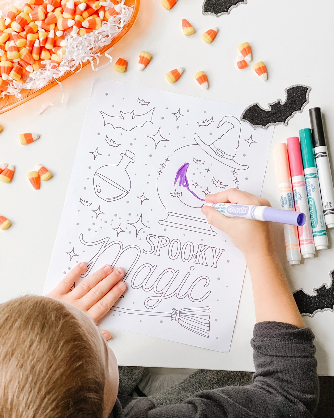 Spooky Magic Halloween Coloring Page Printable Halloween Activity