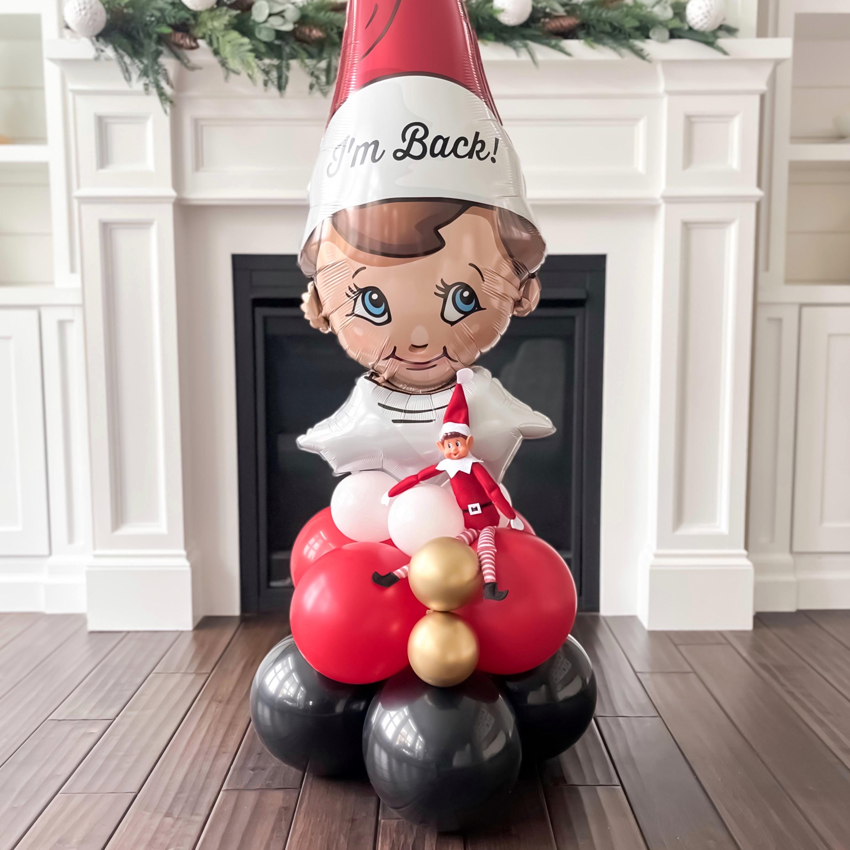 Christmas Elf Arrival Balloon Stack || DIY Elf Balloons || Elf Arrival Decor || Elf Arrival Kit || Elf Balloon Decor || Elf Goodbye