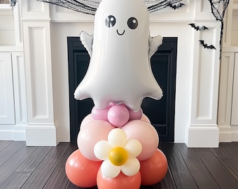 Hippie Ghost Halloween Balloon Stack || Retro Halloween Birthday Party Decor || Boho Halloween || Kid's Halloween Party Decor || Little Boo