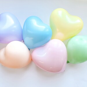 Lot de 6 ballons en forme de coeur pastel Ballons en latex coeur conversation Ballons de la Saint-Valentin Décoration de la Saint-Valentin VD03 image 5