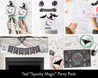 Spooky Magic Halloween Party Pack || Printable Halloween Party Kit || DIY Halloween Activities & Decor || Kids Halloween Party Decor || H02