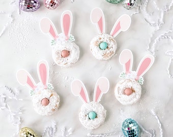 Bunny Ear Food Picks || Easter Bunny Cupcake Toppers || Rabbit Food Toppers || Printable Easter Party Decorations || Easter Decor || EA01