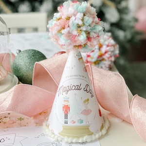 Sugar Plum Fairy Party Hat || Printable Nutcracker Birthday Party Decor || 1st Birthday Hat || Birthday Party Kids Activity || BP13