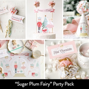 Sugar Plum Fairy Party Pack || Printable Nutcracker Birthday Party Decor || Kids Christmas Party Decorations || Sugarplum Fairy Decor | BP13