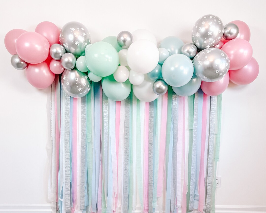 6' Land of Sweets Balloon & Streamer Backdrop Kit Pastel Christmas