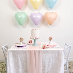Pastel Heart Shaped Balloons 6 Pack Conversation Heart Latex Balloons Valentine's Day Balloons Valentine's Day Decor VD03 image 2