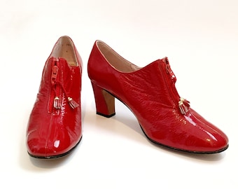 Robert Evans Las Vegas-Lake Tahoe zipper Pumps 1960 espectacular red vintage