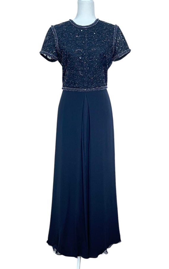 Carolina Herrera Saks Fifth Avenue 1990s Vintage Size Navy Blue