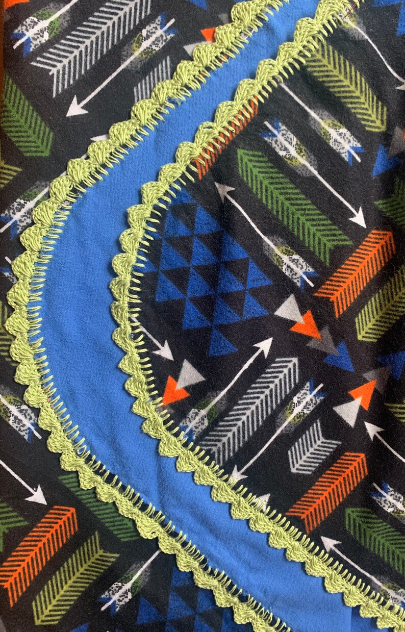 Blue and Green Blanket Etsy