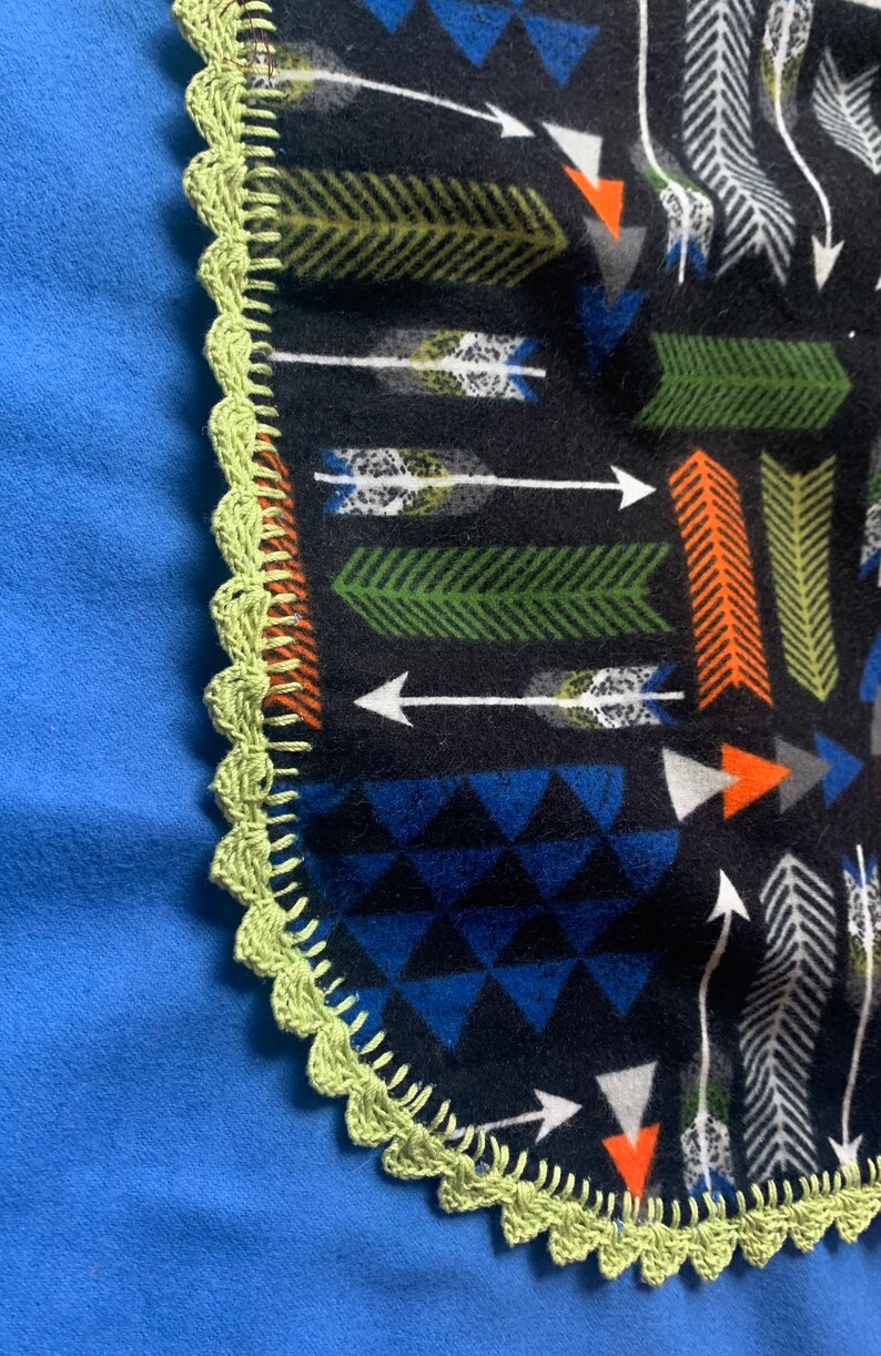 Blue and Green Blanket Etsy