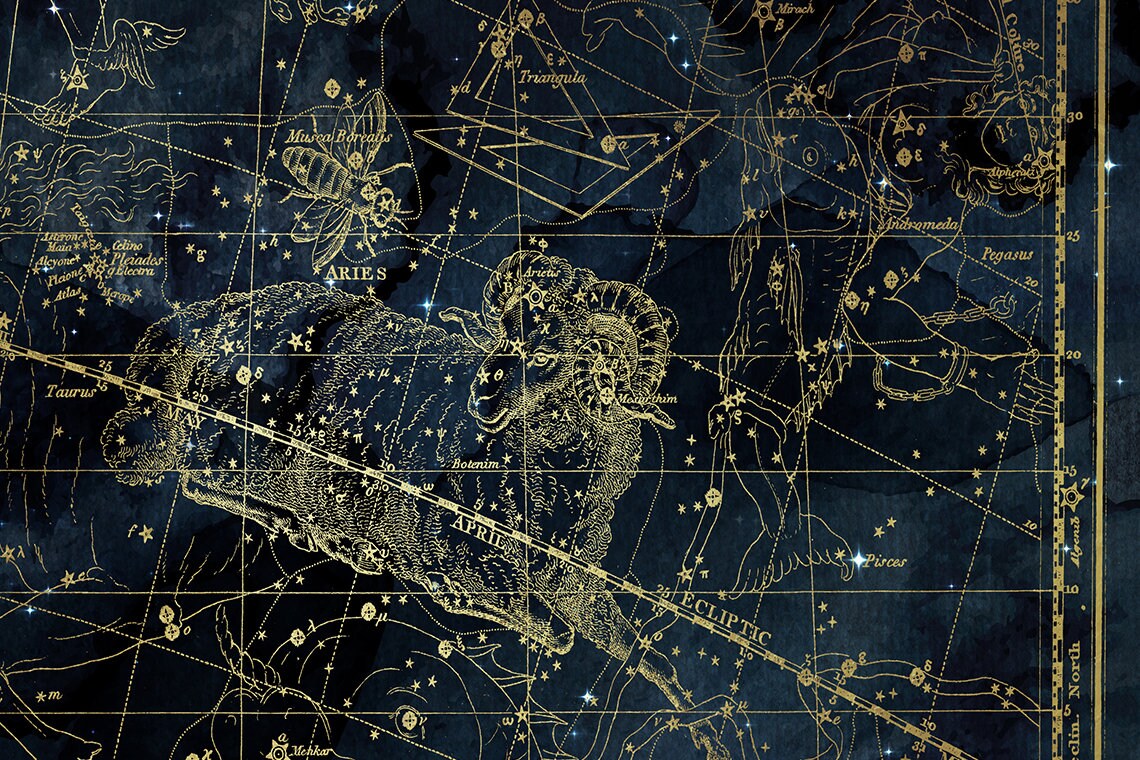 199 Year Old Zodiac Atlas Maps 30 Digital Papers Astrology Etsy