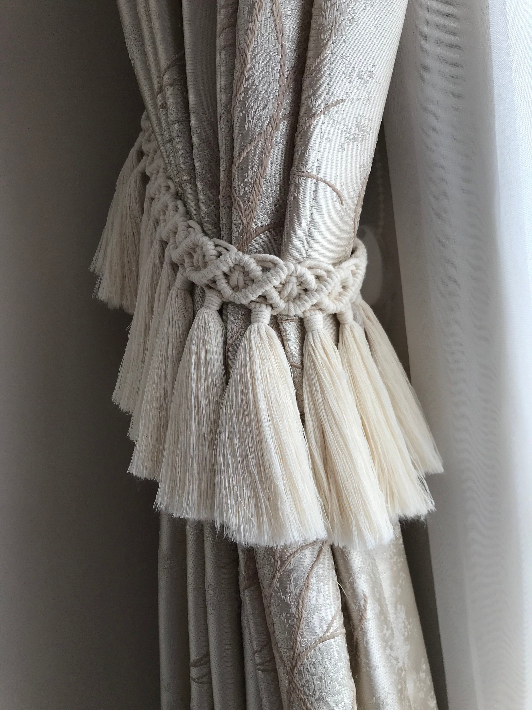 Curtain Tie Backs Macrame Bohemian Tieback Curtain Decor Etsy
