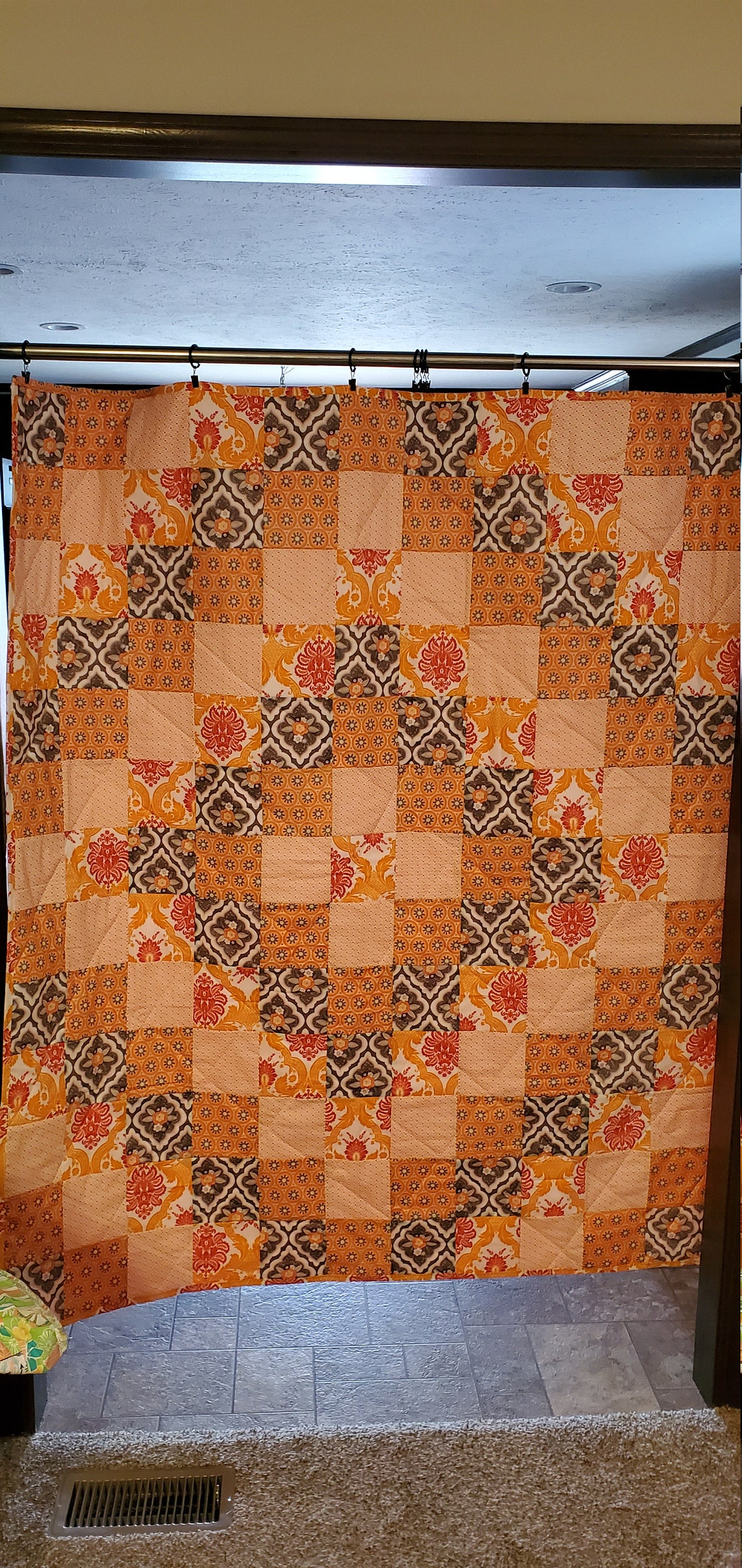 Homemade Quilted Throw Blanket Etsy