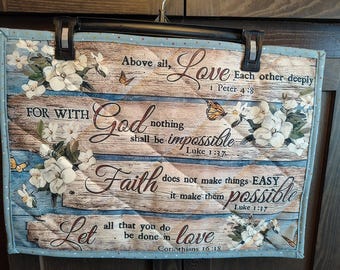 Bible verses (set if 4) homemade quilted placemats