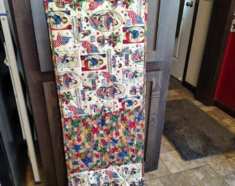 Stars and Stripes Patriotic Homemade Quilted Table runner