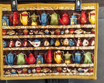 Coffee pots and cups quilted placemats (set of 4)