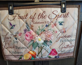 Fruit of the Spirit (set of 4) homemade quilted placemats
