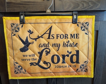 As for me and my house we will serve the Lord (set if 4) homemade quilted placemats