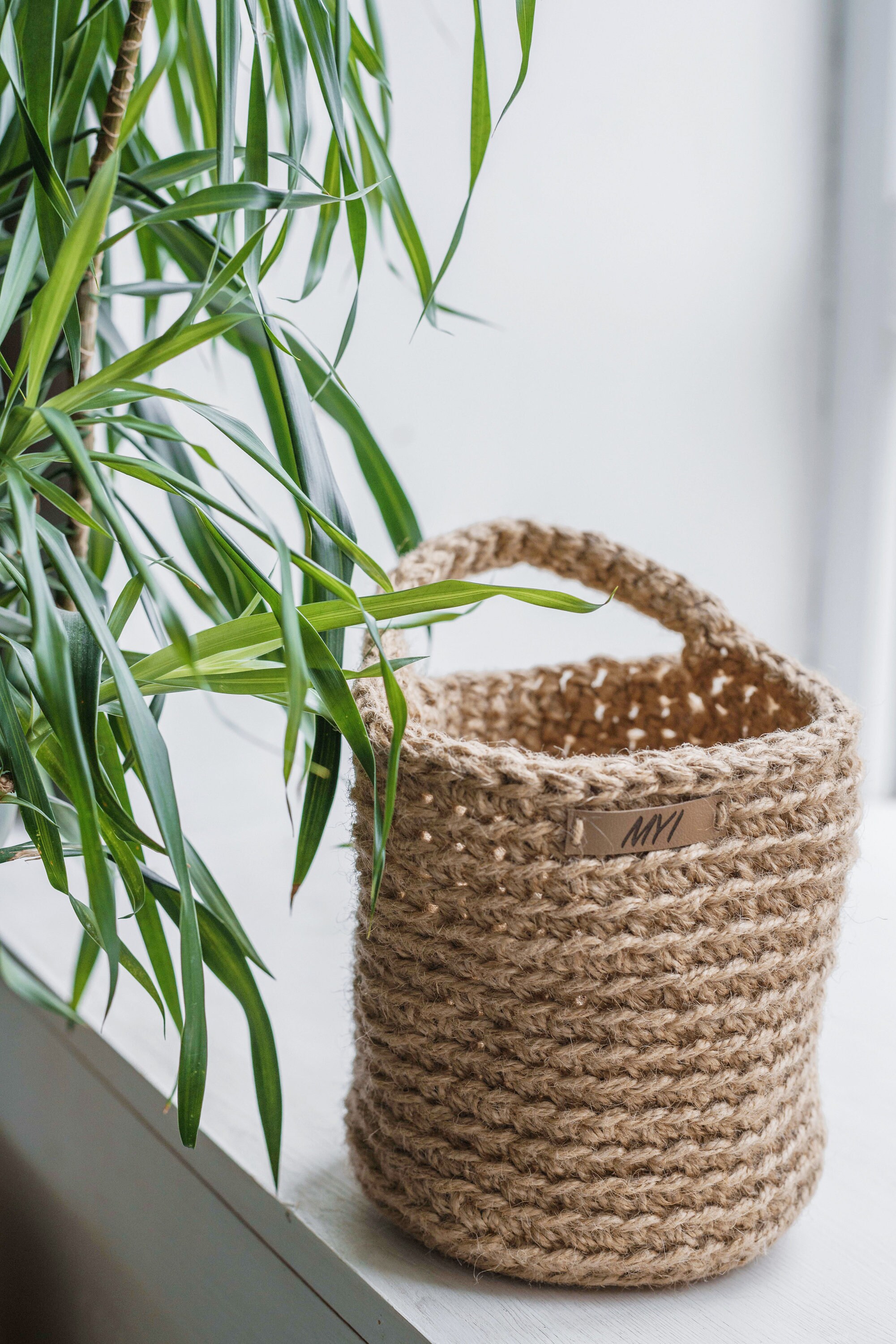 Cestas de yute de ganchillo Set 2 Cestas de almacenamiento | Etsy