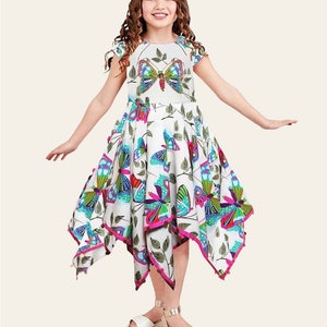 Girls Hanky Hem Butterfly Fairy Dress  8-9 years old (1 left)