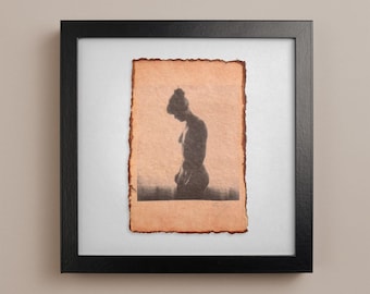 Polaroid Emulsion Lift "Woman II" auf Aquarellpapier 11x16 cm