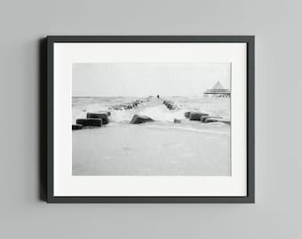 Fotografía en blanco y negro "Heringsdorf", impresa en papel baritado de alta calidad.