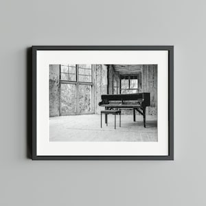 Black and white photography &quot;Lost Piano&quot;, print on FineArt Baryta