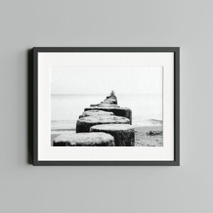 Black and white photograph "On the Beach", printed on fine art baryta paper in sizes A4 and A3.