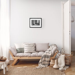 Schwarz-Weiß Fotografie Zimmer mit Aussicht, Druck auf FineArt Baryta A4 (21,0 x 29,7 cm)