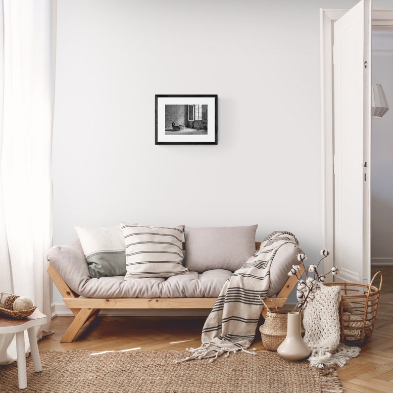 Schwarz-Weiß Fotografie Zimmer mit Aussicht, Druck auf FineArt Baryta Bild 3