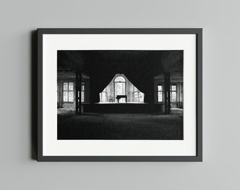 Schwarz-Weiß Fotografie "Das einsame Klavier", Druck auf FineArt Baryta