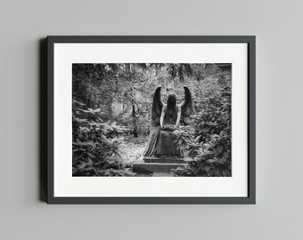 Schwarz-Weiß Fotografie "Black Angel", Druck auf FineArt Baryta